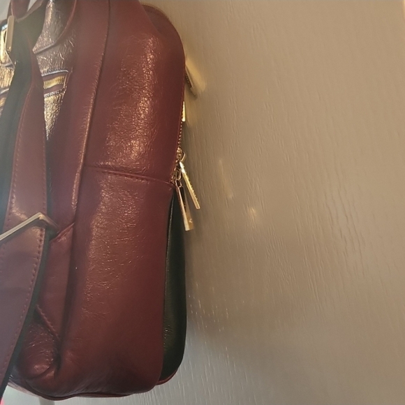 Bordeux Ox Blood Red Backpack with Gold Hardware